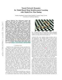 Neural Network Dynamics for Model-Based Deep Reinforcement Learning with
  Model-Free Fine-Tuning