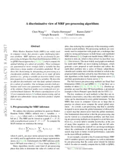 A discriminative view of MRF pre-processing algorithms