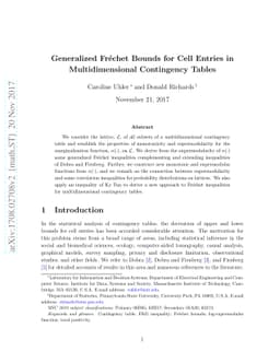 Generalized Fréchet Bounds for Cell Entries in Multidimensional
  Contingency Tables