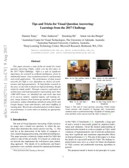 Tips and Tricks for Visual Question Answering: Learnings from the 2017
  Challenge