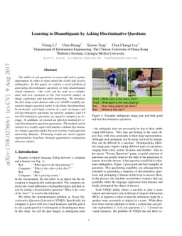 Learning to Disambiguate by Asking Discriminative Questions