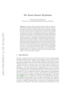 The Tensor Memory Hypothesis
