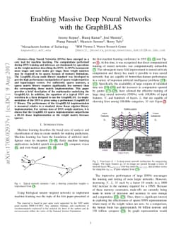 Enabling Massive Deep Neural Networks with the GraphBLAS