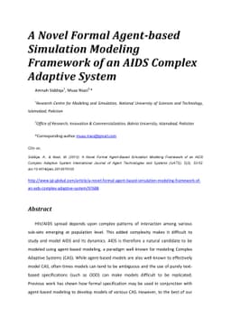 A Novel Formal Agent-based Simulation Modeling Framework of an AIDS
  Complex Adaptive System