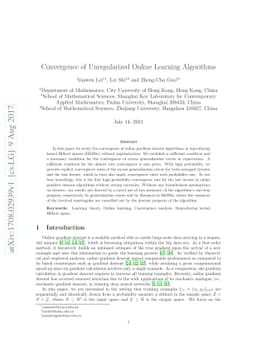 Convergence of Unregularized Online Learning Algorithms