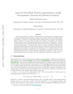 Improved Fixed-Rank Nyström Approximation via QR Decomposition:
  Practical and Theoretical Aspects