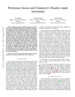 Preference fusion and Condorcet's Paradox under uncertainty