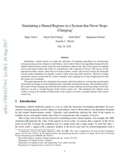 Simulating a Shared Register in a System that Never Stops Changing