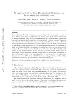 An Empirical Study on Writer Identification & Verification from
  Intra-variable Individual Handwriting