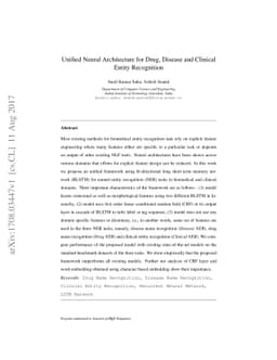 Unified Neural Architecture for Drug, Disease and Clinical Entity
  Recognition