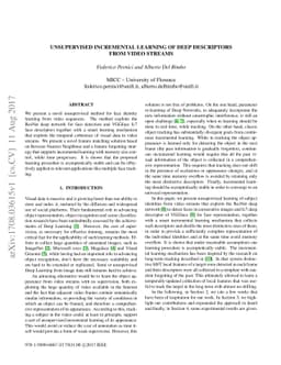 Unsupervised Incremental Learning of Deep Descriptors From Video Streams
