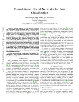 Convolutional Neural Networks for Font Classification