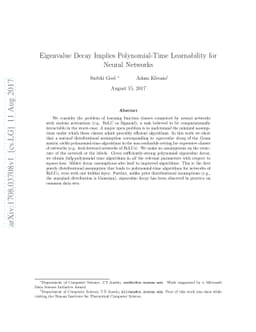 Eigenvalue Decay Implies Polynomial-Time Learnability for Neural
  Networks