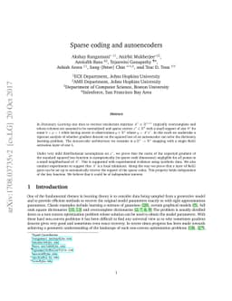Sparse Coding and Autoencoders