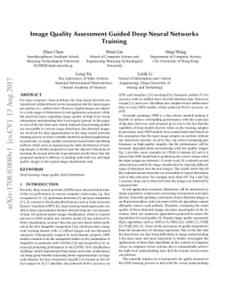 Image Quality Assessment Guided Deep Neural Networks Training