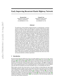 Early Improving Recurrent Elastic Highway Network