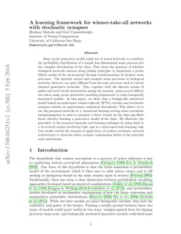 A learning framework for winner-take-all networks with stochastic
  synapses