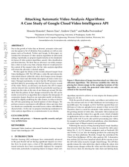 Attacking Automatic Video Analysis Algorithms: A Case Study of Google
  Cloud Video Intelligence API