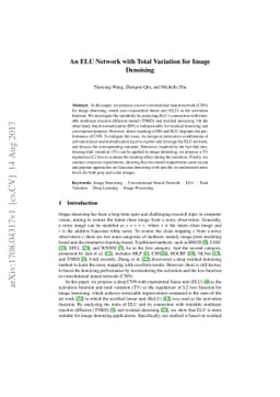 An ELU Network with Total Variation for Image Denoising
