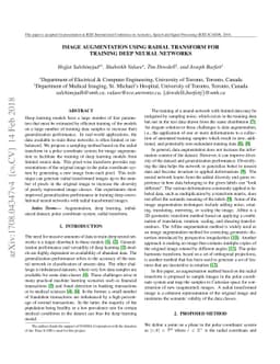 Image Augmentation using Radial Transform for Training Deep Neural
  Networks