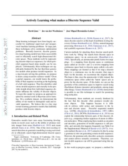 Actively Learning what makes a Discrete Sequence Valid