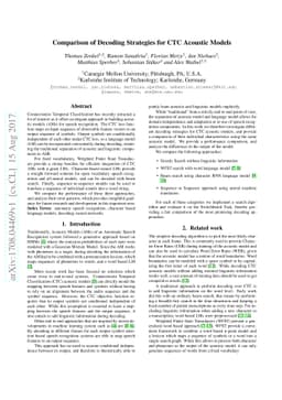 Comparison of Decoding Strategies for CTC Acoustic Models