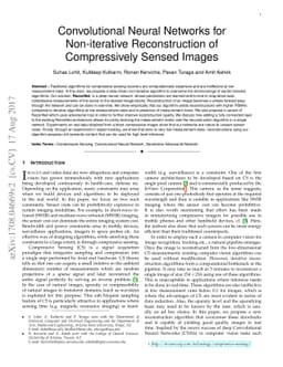 Convolutional Neural Networks for Non-iterative Reconstruction of
  Compressively Sensed Images