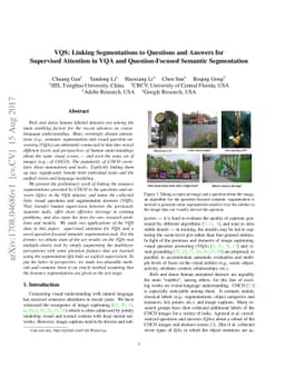 VQS: Linking Segmentations to Questions and Answers for Supervised
  Attention in VQA and Question-Focused Semantic Segmentation
