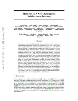 StarCraft II: A New Challenge for Reinforcement Learning