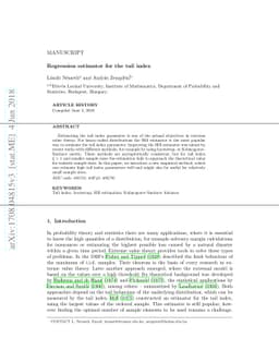Regression estimator for the tail index