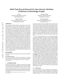Multi-task Neural Network for Non-discrete Attribute Prediction in
  Knowledge Graphs