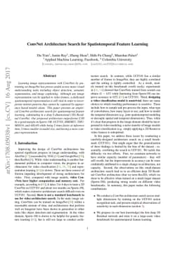 ConvNet Architecture Search for Spatiotemporal Feature Learning