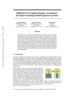 Efficient Use of Limited-Memory Accelerators for Linear Learning on
  Heterogeneous Systems