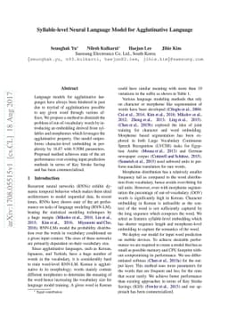 Syllable-level Neural Language Model for Agglutinative Language
