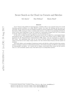 Secure Search on the Cloud via Coresets and Sketches