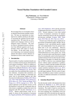Neural Machine Translation with Extended Context