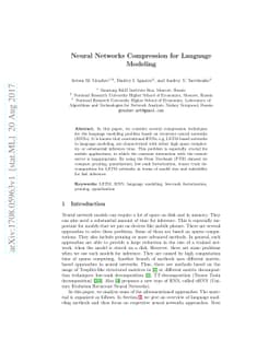 Neural Networks Compression for Language Modeling