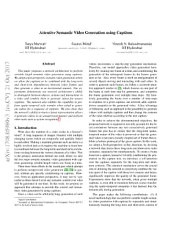 Attentive Semantic Video Generation using Captions