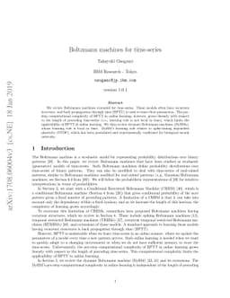 Boltzmann machines for time-series