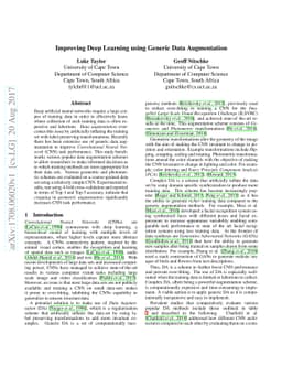 Improving Deep Learning using Generic Data Augmentation