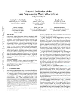Practical Evaluation of the Lasp Programming Model at Large Scale - An
  Experience Report