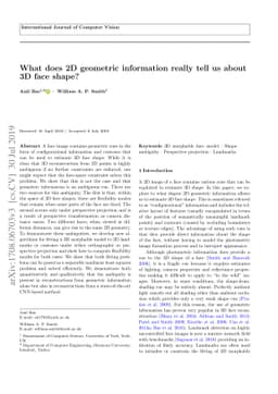 What does 2D geometric information really tell us about 3D face shape?