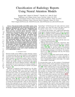 Classification of Radiology Reports Using Neural Attention Models