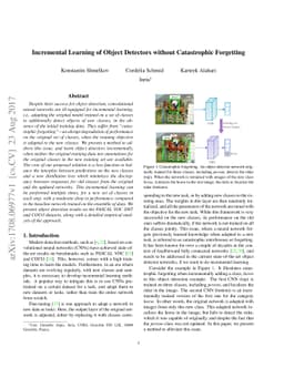 Incremental Learning of Object Detectors without Catastrophic Forgetting
