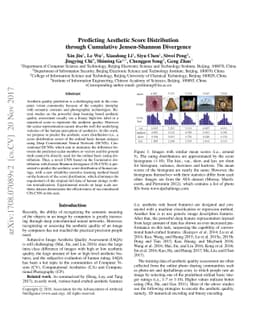 Predicting Aesthetic Score Distribution through Cumulative
  Jensen-Shannon Divergence