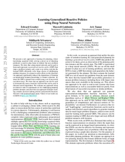 Learning Generalized Reactive Policies using Deep Neural Networks