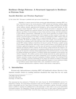 Resilience Design Patterns: A Structured Approach to Resilience at
  Extreme Scale