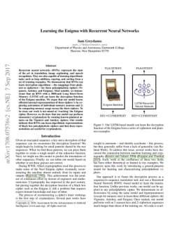 Learning the Enigma with Recurrent Neural Networks