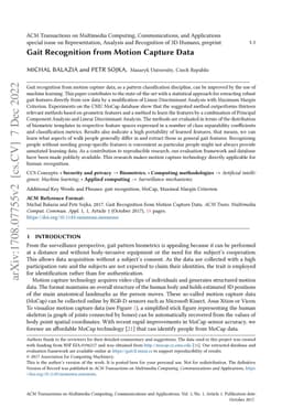 Gait Recognition from Motion Capture Data