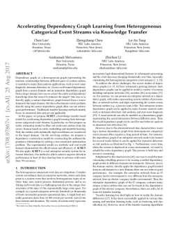 Accelerating Dependency Graph Learning from Heterogeneous Categorical
  Event Streams via Knowledge Transfer